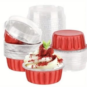 Aluminum Foil Red Baking Cup/Lid