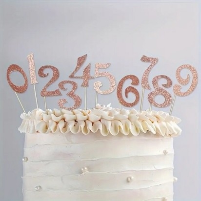 Cake Topper RoseGold Numbers 0-9