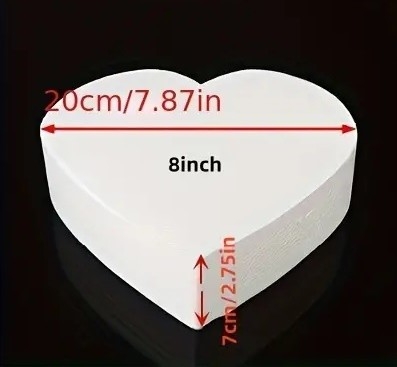 Cake Dummy Heart Shape 8″X2.75″