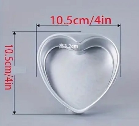 Cake Pan Heart Shape 4″x1.2″” Loose Bottom