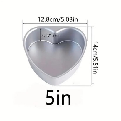 Cake Pan Heart Shape 5″x1.5″” Loose Bottom