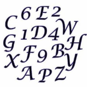 Alphabet Script and Numbers Set – 2cm