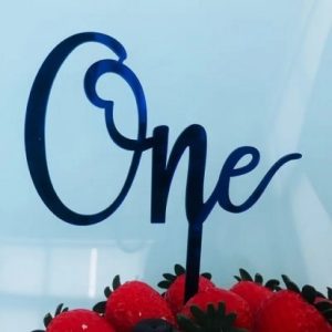 Cake Topper “ONE” Blue Acrylic