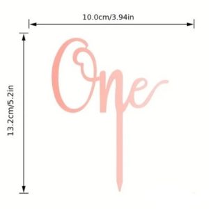 Cake Topper “ONE” Rose Gold Acrylic