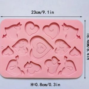 Silicone Mold Valentine's Day Hearts-13-Cavity