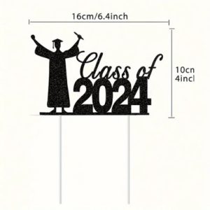 Cake Topper “Class Of 2024” Black