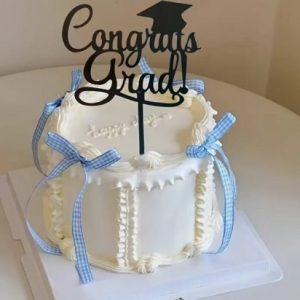 Cake Topper “Congrats Grad” Black Acrylic
