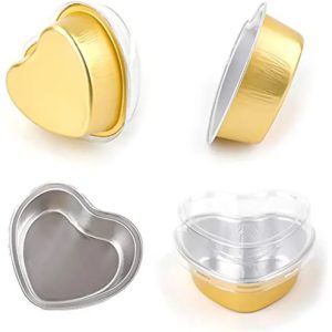 Foil Gold Heart Baking Cup/Lid