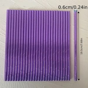 Paper Straw Metallic Purple 25 Count
