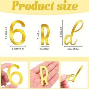 Cake Topper Gold Acrylic Letters and Numbers