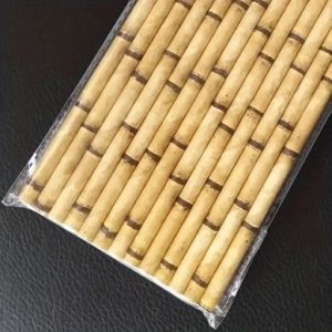 Paper Straw Yellow Bamboo 25 count