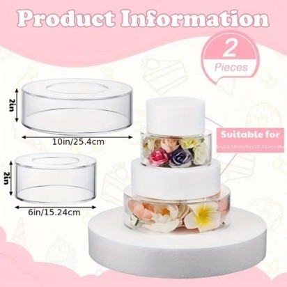 Clear Acrylic Round Cake Stand inserts