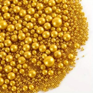 Sugar Pearls Gold Assorted Sizes 4.5 oz