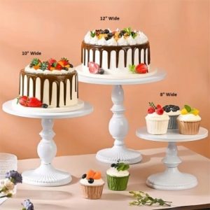 White Metal Cake Stand 3 size set