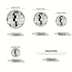 Silver Disco Balls 15Ct.-Assorted Sizes