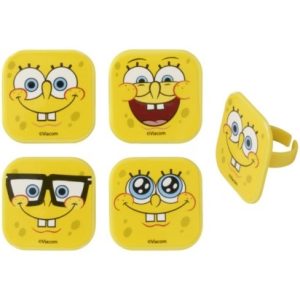 Spongebob face Cupcake Rings 12 count