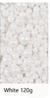 Sugar Pearls White Assorted Size 4.5 oz. is perfect for cupcakes and cake decorating just got much better with edible pearls! 