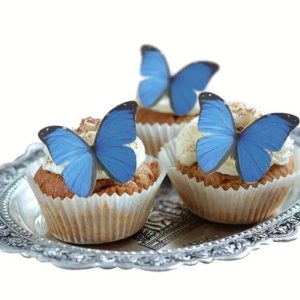 Edible Wafer Blue Butterfly 12 count