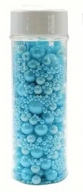 Sugar Pearls Light Blue 5- Sizes 4.5 oz.