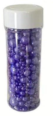 Sugar Pearls Purple Assorted Sizes- 4.5 oz.