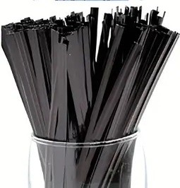 Twist Ties Metallic Black 100 Count