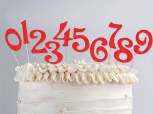 Cake Topper Red Numbers 0-9