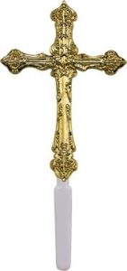 Fancy Gold Cross Plaque Cake Topper