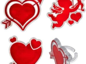 Cupid And Heart Cupcake Rings 12 pcs