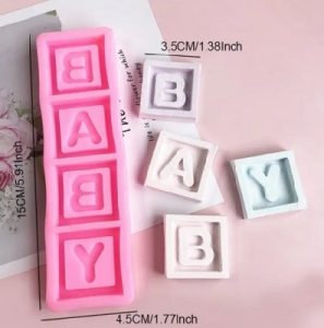 1.75 inch Silicone Mold Baby Block