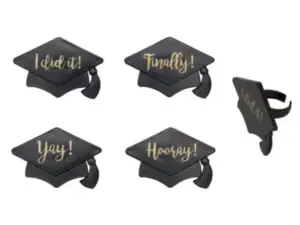 Grad Sayings Cupcakes Rings 12 Count