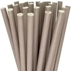 Gray Paper Straws 25 Count