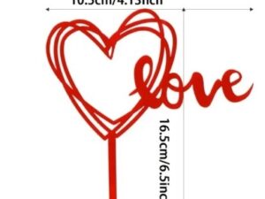Heart Pick Cake Topper w/Love