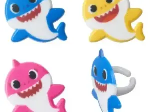 Baby Sharks Cupcake Rings Mom-Dad 12 Pieces