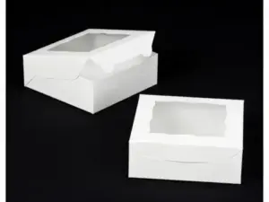 White Pie Box with Window 7" x 7" x 2.5"