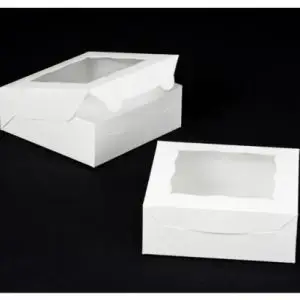 White Pie Box 7x7x2.5″ with Window