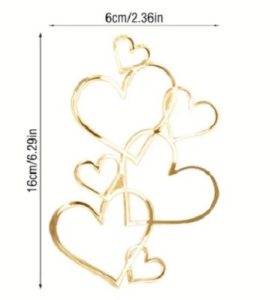 Cake Topper Golden Hearts