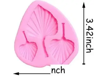 3.4 Inch Fan Leaf Silicone Mold 3 Cavity