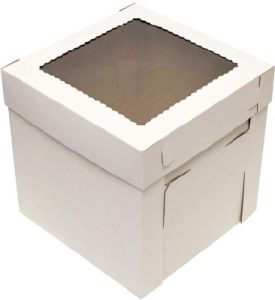 Cake Box w/Window Lid 12 x 12 x 12 inches White