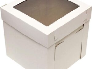 White Cake Box with Window Lid 14" x 14" x 12"