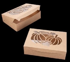 Brown Pumpkin Window Cake Box 14" x 10" x 4"