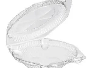 10 in. Plastic Pie Hinged Tray