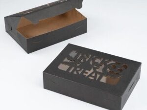 Trick-O-Treat black Box W/Window 10"x7"x2.5 inches