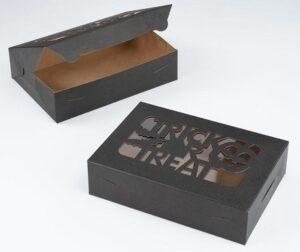Trick-O-Treat black Box W/Window 10"x7"x2.5 inches