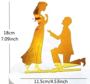 Proposal Cake Topper Gold