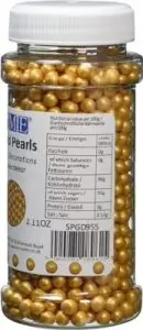 Gold Sugar Pearls 2.1 ounce Container