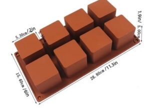 2" Square Cube Silicone Mold 8 Cavity