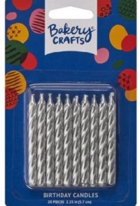 Candle Silver Spiral 20 Count