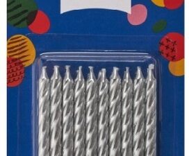 Candle Silver Spiral 20 Count