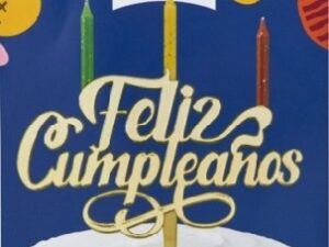 Cake Top Feliz Cumpleanos Gold