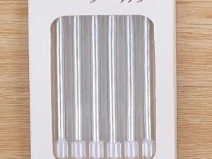 Silver Birthday Candles 6 Count